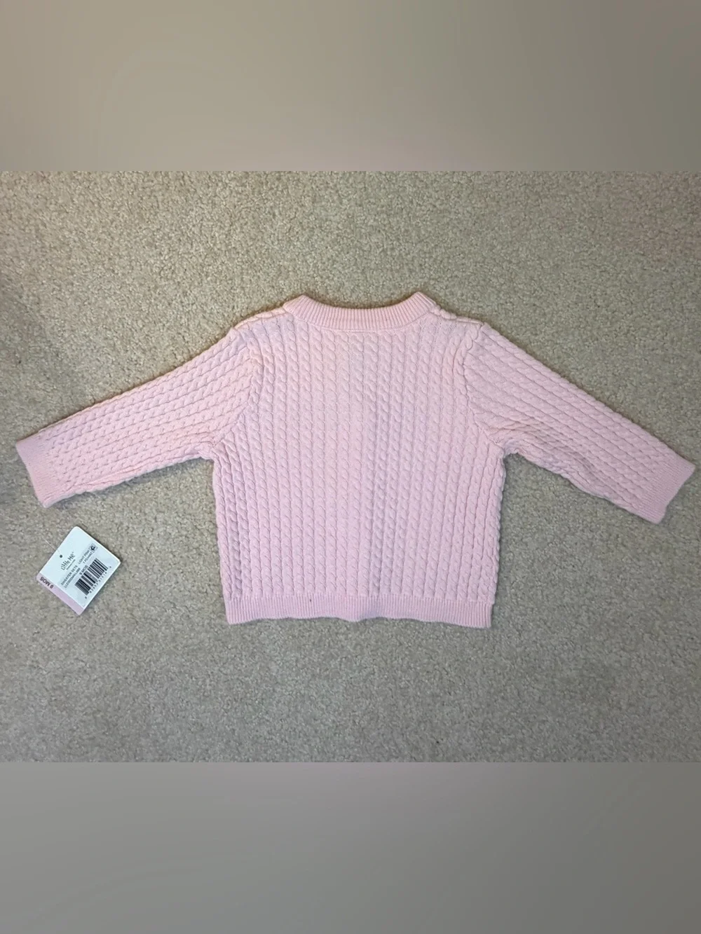 Little Me Baby Girl Pink Cable Knit Cardigan Sweater 9M NWT